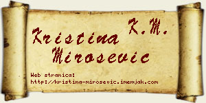 Kristina Mirošević vizit kartica